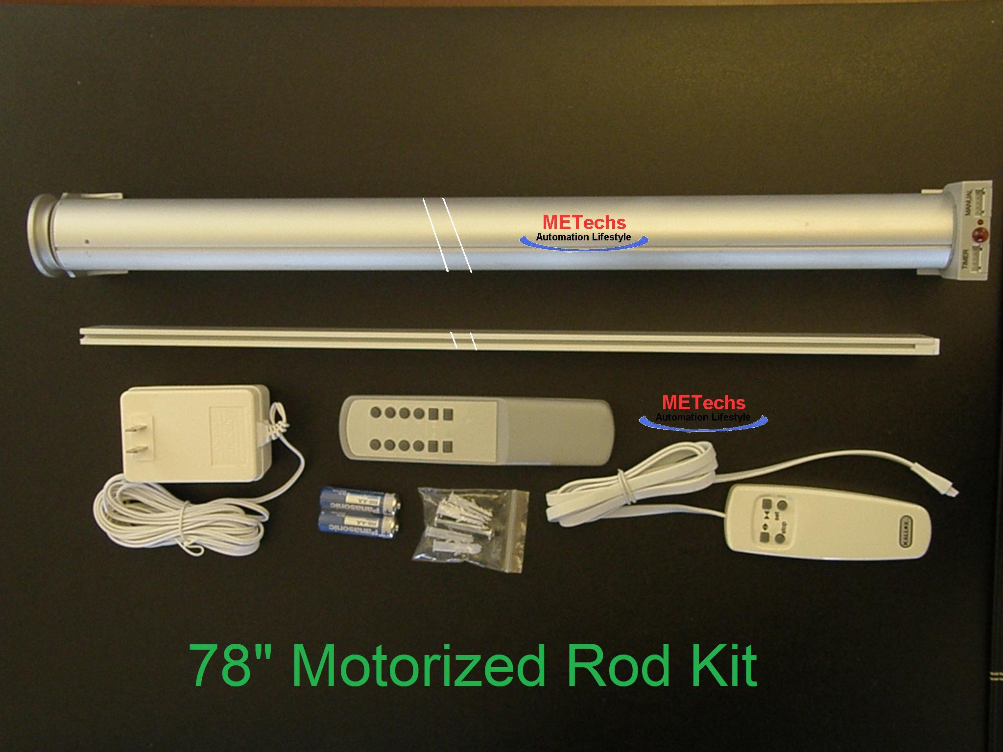 79" Remote Control Motorized Curtain Shade Rod CL338H2M - Click Image to Close